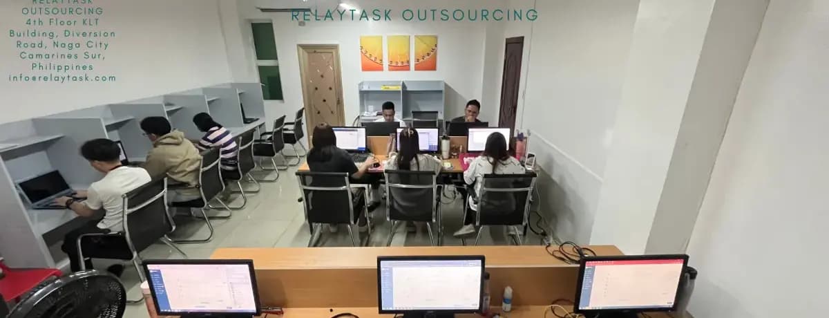 Relaytask team members at work on the supervised office floor in Naga City